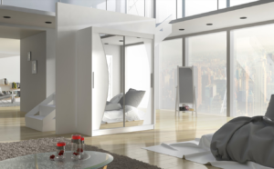 ArtAdrk Šatní skříň MODESTO | 150 cm Barva: Bílá