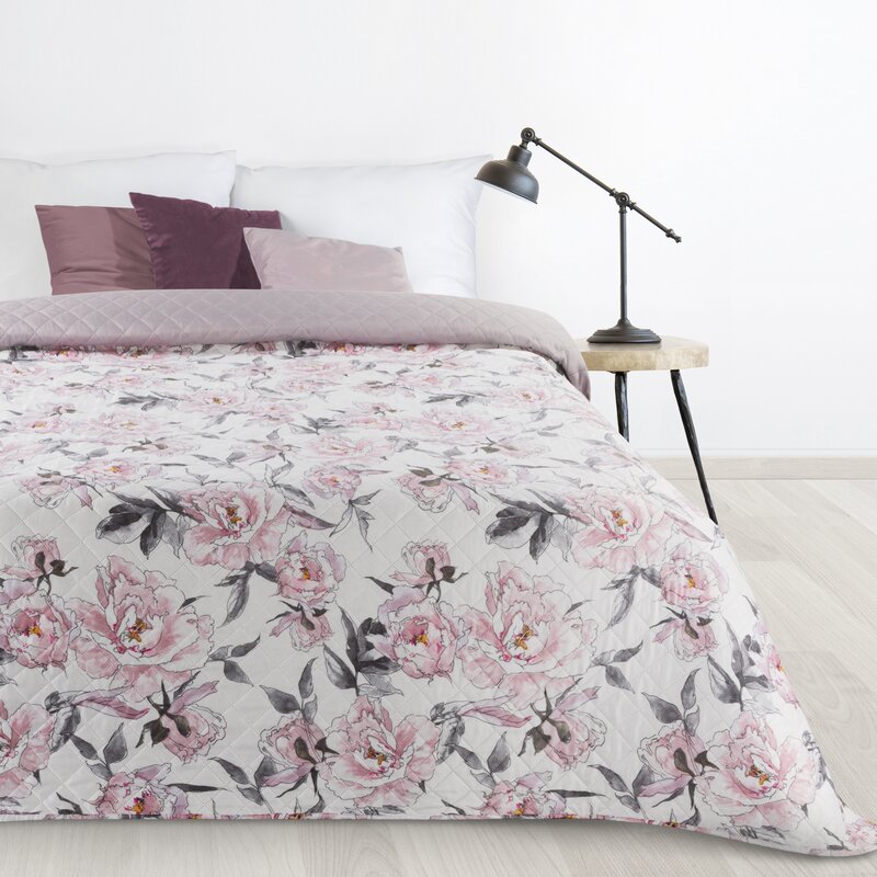 ArtFir PŘIPÝRKA NA POSTEL NA POSTEL D91 FLOWER 07 170 x 210 cm BÍLÝ