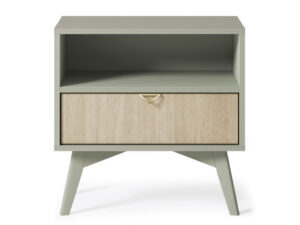 ArtPS Noční stolek TIMBER S54 | béžová/zelená