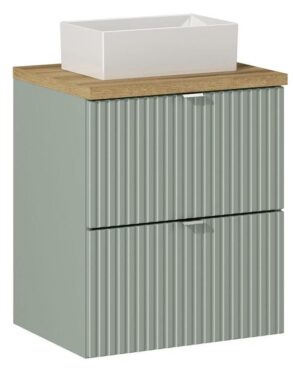 ArtCom Koupelnová skříňka s umyvadlem a deskou LINE Reed Green DU50/1 | 50 cm