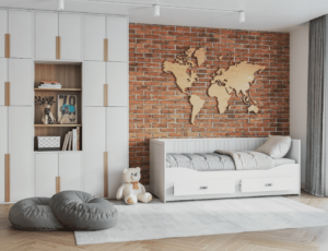 ArtAJ Rozkládací postel EMMELINE s matrací | bílá 80 x 200 cm