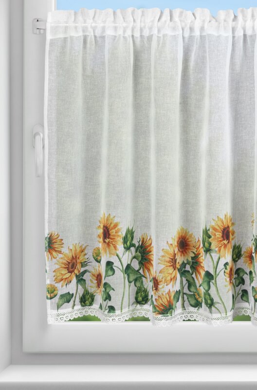 ArtFir Záclona HELIA P | slunečnice 150 x 90 cm