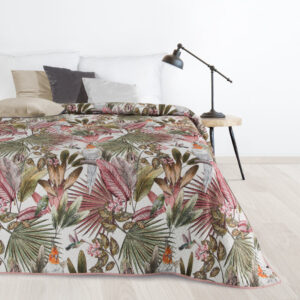 ArtFir Přehoz na postel PARROT | zelená/růžová 170 x 210 cm