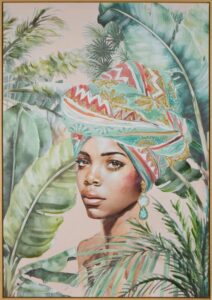 ArtFir Obraz WOMAN 607 | zelená 70 x 100 cm