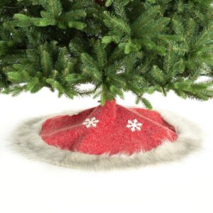 ArtFir Vánoční koberec pod stromeček 417B | červená 100 cm