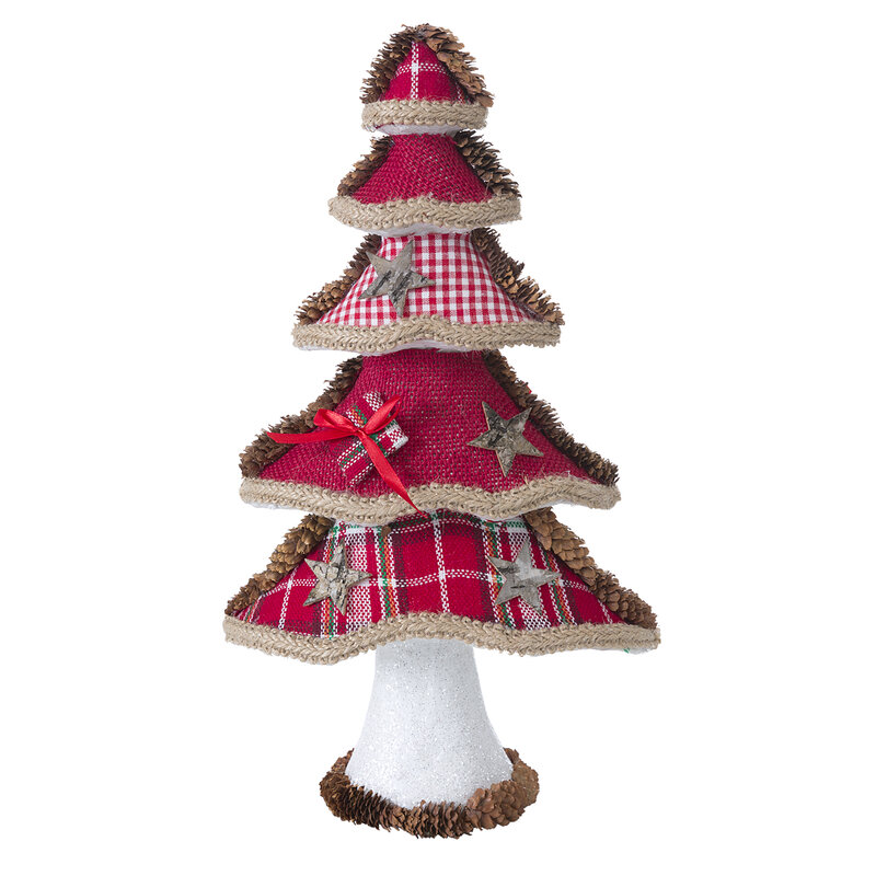 ArtFir Vánoční dekorace STROMEK 86B | přírodní/červená 40 cm
