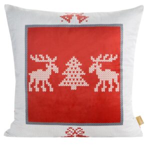 ArtFir Vánoční povlečení na polštář NOEL 03 | červená/bílá 60 x 60 cm