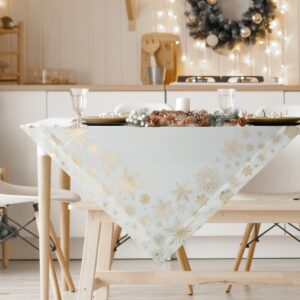 ArtFir Vánoční ubrus JOY 05 | bílá/šampaň 85 x 85 cm