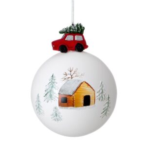 ArtFir Vánoční dekorace KOULE 499B | skleněná bílá 10 cm