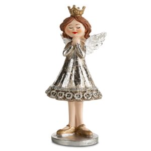 ArtFir Vánoční dekorace ANJEL 82A | stříbrná/zlatá 10 cm