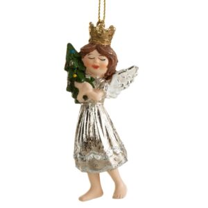 ArtFir Vánoční dekorace ANJEL 84A | stříbrná/zlatá 9 cm