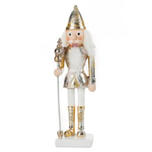 ArtFir Vánoční dekorace LUSKÁČEK 78D | zlatá/stříbrná 20 cm