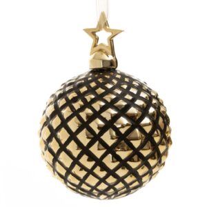ArtFir Vánoční dekorace KOULE 214 | skleněná černá/zlatá 8 cm