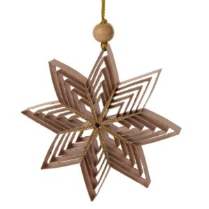 ArtFir Vánoční dekorace HVĚZDA 77 | růžová/zlatá 12 cm