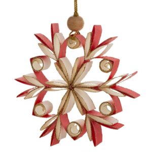 ArtFir Vánoční dekorace VLOČKA 83 | červená 12 cm
