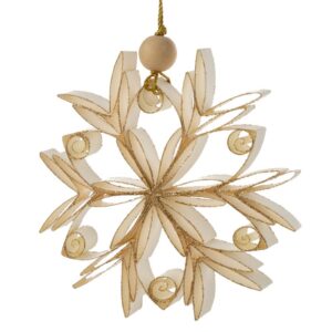 ArtFir Vánoční dekorace VLOČKA 89 | krémová 12 cm