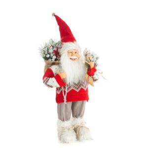 ArtFir Vánoční dekorace SANTA CLAUS 81C | červená/bílá 27 x 12 x 40 cm