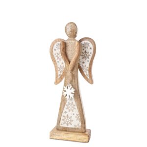 ArtFir Vánoční dekorace ANJEL 133A | hnědá/bílá 13 x 5 x 32 cm