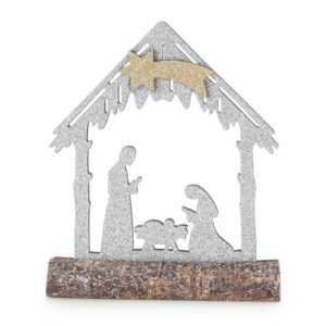 ArtFir Vánoční dekorace BETLEHEM 120 | stříbrná 15 x 4 x 17 cm