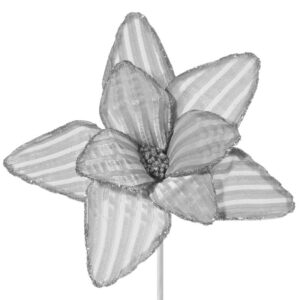 ArtFir Vánoční květ 51B | stříbrná 24 cm