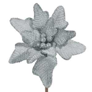 ArtFir Vánoční květ 61A | stříbrná 20 cm