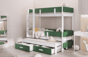 ArtBed Dětská patrová postel s přistýlkou ​​ETTORE III | 80 x 180 cm Provedení: Borovice přírodní