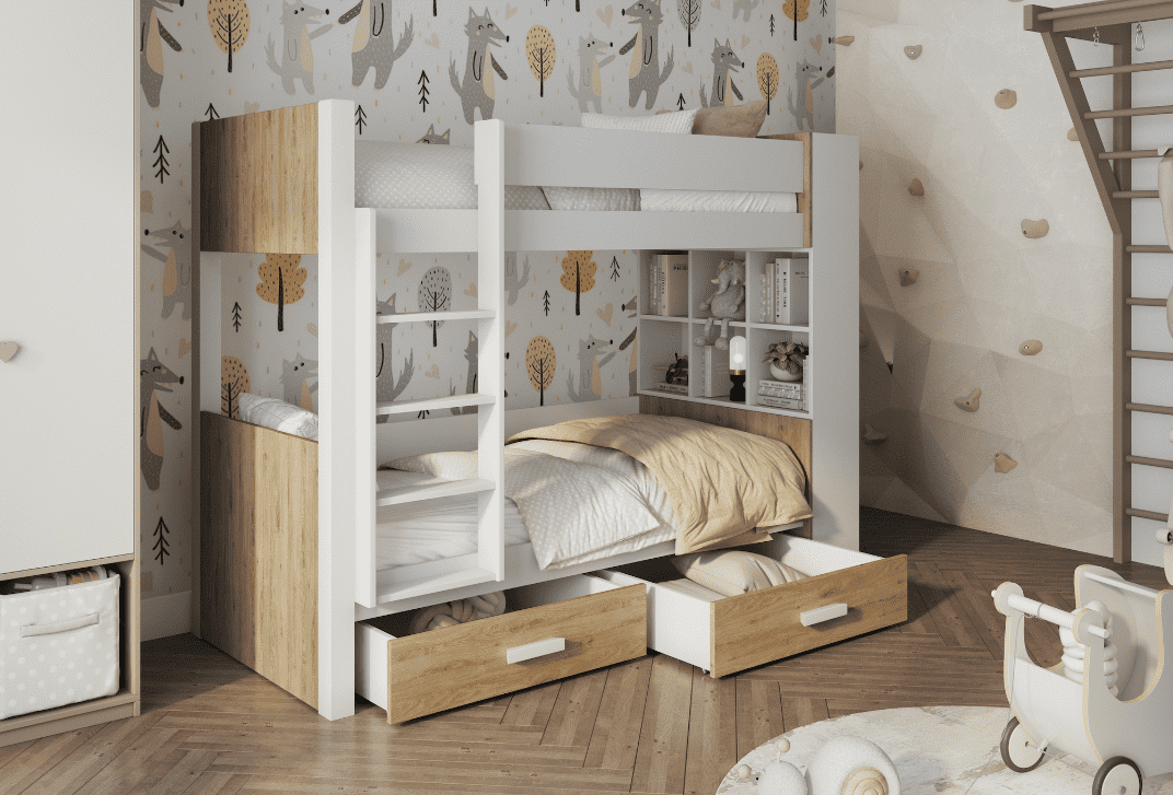 ArtBed Dětská patrová postel GASPAR | 80 x 180 cm Provedení: Borovice přírodní