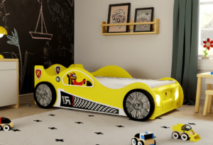 Artplast Dětská postel formulka MONZA | žlutá 90 x 190 cm