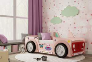 Artplast Dětská postel JEEP | růžová 90 x 190 cm