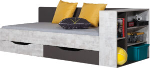 Meblar Postel TABLO TA12 A | s regálem TA 12B 90 x 200 cm Barva: Grafit/enigma
