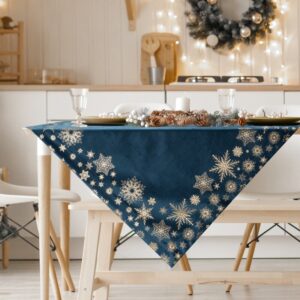 ArtFir Vánoční ubrus JOY 02 | tmavě modrá/šampaň 85 x 85 cm