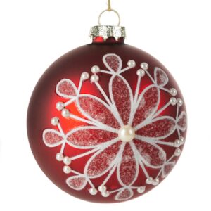 ArtFir Vánoční dekorace KOULE 140B | skleněná červená 8 cm