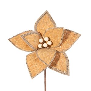 ArtFir Vánoční květ 94 | béžová/zlatá 25 x 15 cm
