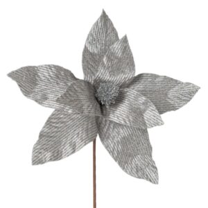 ArtFir Vánoční květ 200 | stříbrná 30 cm