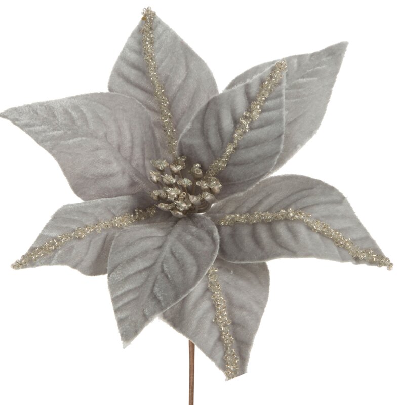 ArtFir Vánoční květ 255 | stříbrný 23 x 14 cm