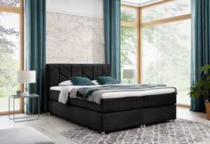 Expedo Čalouněná postel boxspring MODLA + vrchní matrace