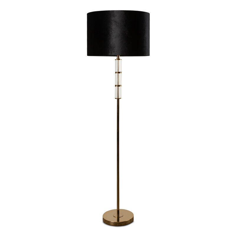 ArtFir Stojící lampa BENA 01 | černá/zlatá 46 x 31 x 163 cm