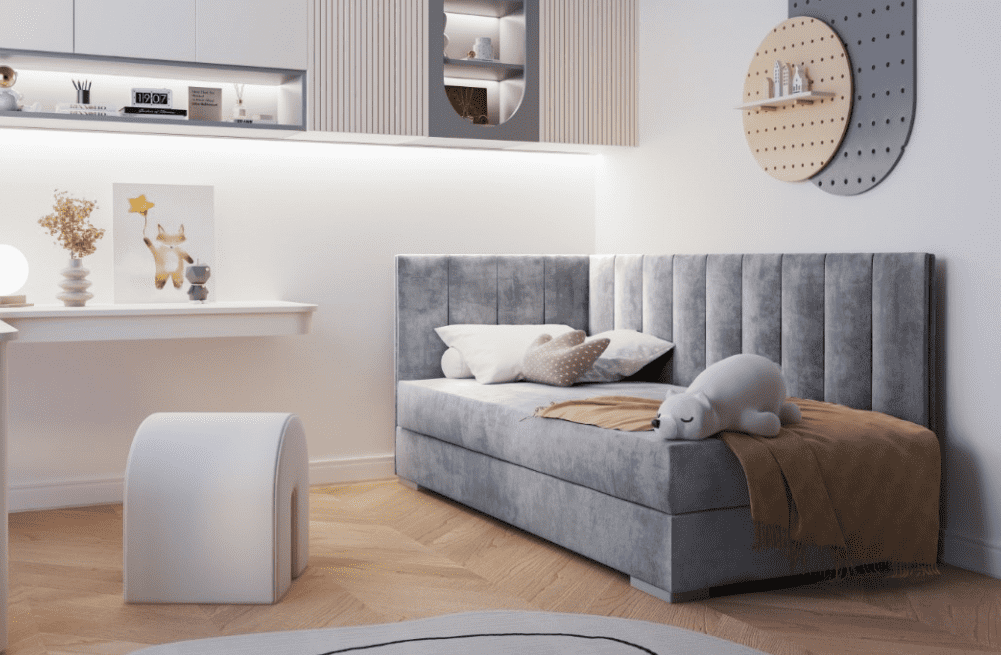ArtBed Dětská postel COIMBRA III | šedá 90 x 200 cm Provedení: levé
