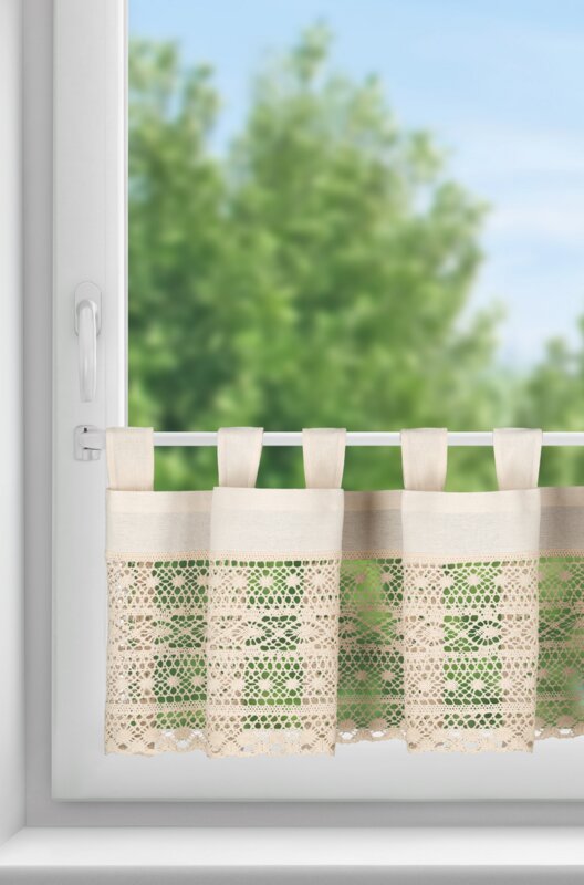 ArtFir Krátká záclona MADDELINE PU | světle béžová 150 x 35 cm