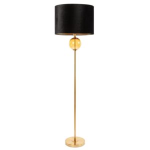 ArtFir Stojící lampa LEONA 01 | černá/zlatá 46 x 31 x 165 cm
