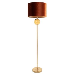 ArtFir Stojící lampa LEONA 02 | cihlová/zlatá 46 x 31 x 165 cm