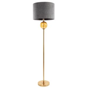 ArtFir Stojící lampa LEONA 05 | šedá/zlatá 46 x 31 x 165 cm