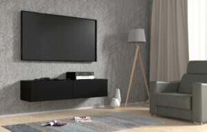 ARTBm Závěsný TV stolek BINGO 140 cm | černý mat