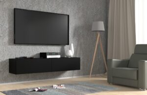 ARTBm Závěsný TV stolek BINGO 160 cm | černý mat