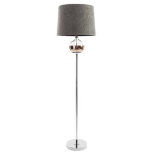 ArtFir Stojící lampa AMORA 03 | šedá/stříbrná 38 x 157 cm