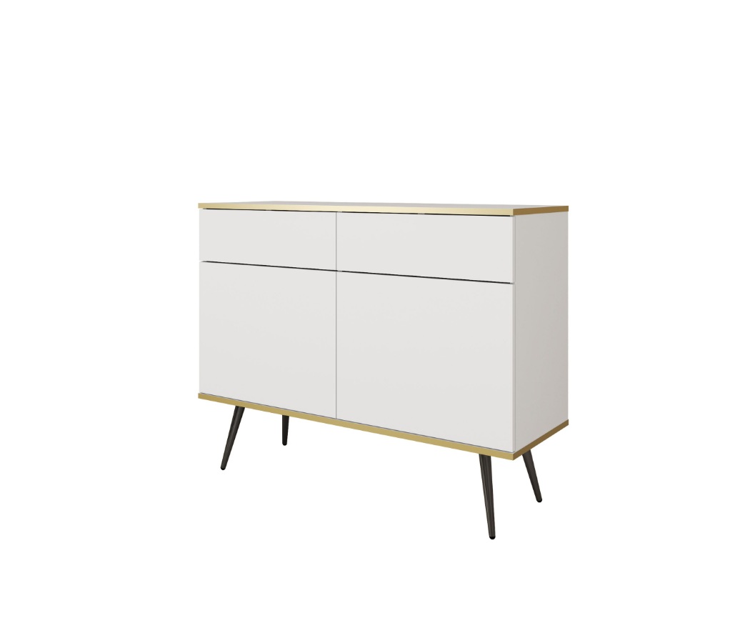ArtPS Komoda BIJOU KSZ-107 | bílá / černé nohy