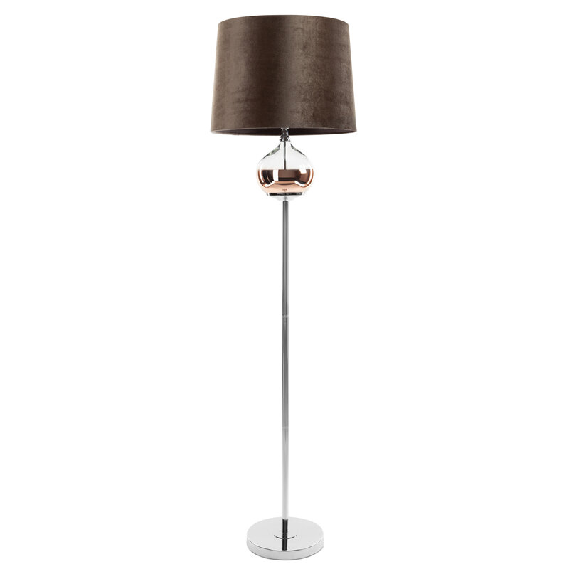 ArtFir Stojící lampa AMORA 01 | tmavě hnědá/stříbrná 38 x 157 cm