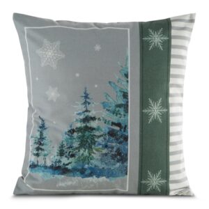 ArtFir Vánoční povlečení na polštář FOREST 1 | zelená/stříbrná 45 x 45 cm