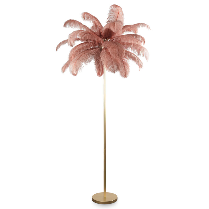 ArtFir Stojící lampa FERI | pudrově růžová/šampaň 95 x 180 cm