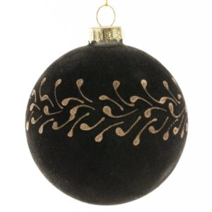 ArtFir Vánoční dekorace KOULE 301 | skleněná černá/zlatá 8 cm